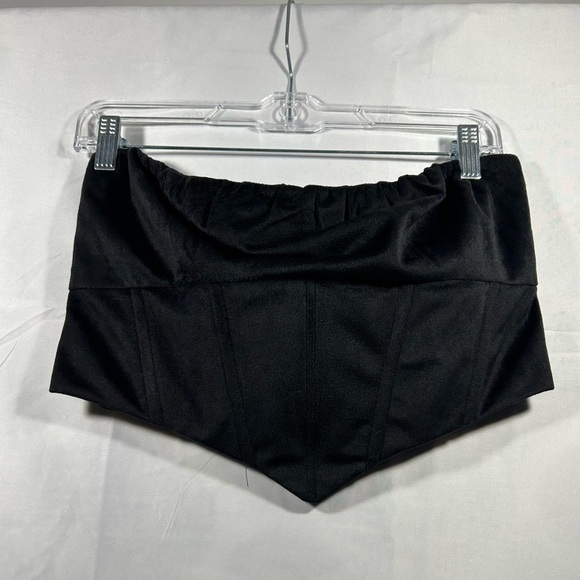 Princess Polly Emilia Velvet Bustier Womens Strapless Cropped Top Black Size 12 - Picture 4 of 10